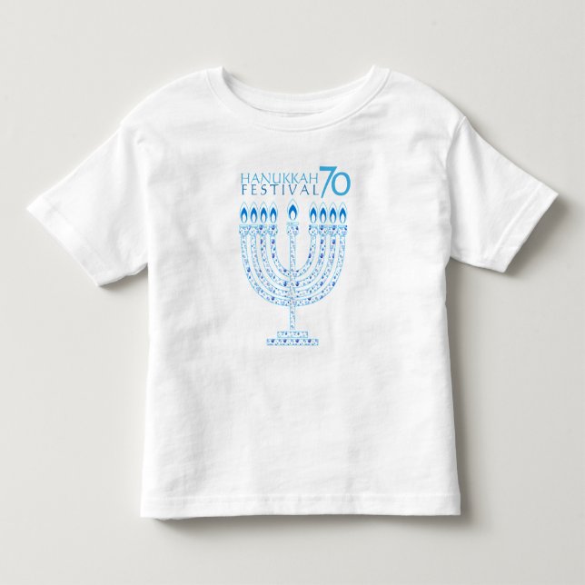 Hanukkah Ljus festival 70-årsdagen T Shirt (Framsida)