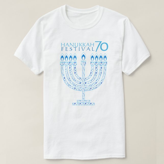 Hanukkah Ljus festival 70-årsdagen T Shirt (Design framsida)