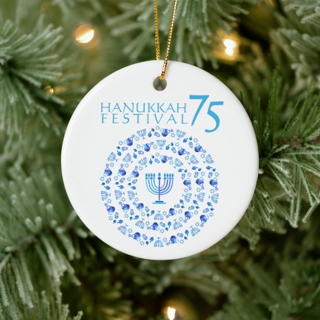 Hanukkah Ljus-festivalen 75:e Magnet-årsdagen Julgransprydnad Keramik (Träd)