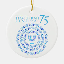 Hanukkah Ljus-festivalen 75:e Magnet-årsdagen Julgransprydnad Keramik