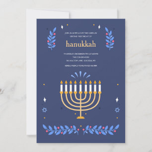 Hanukkah Ljus Inbjudan