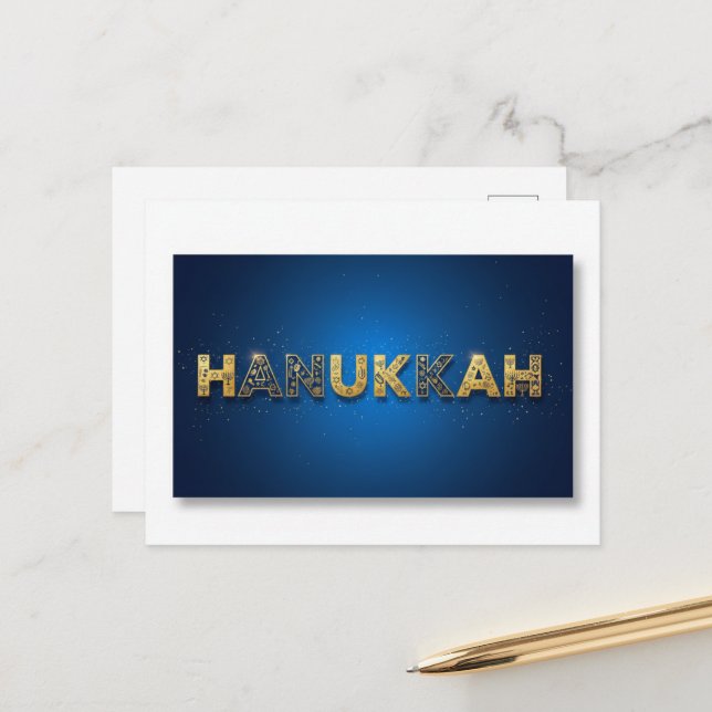 Hanukkah-ljus postkort vykort (Fram/Back In Situ)
