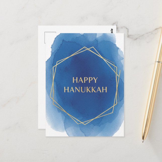 Hanukkah-ljus postkort vykort (Fram/Back In Situ)