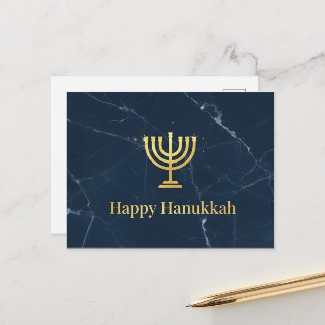 Hanukkah-ljus postkort vykort (Fram/Back In Situ)
