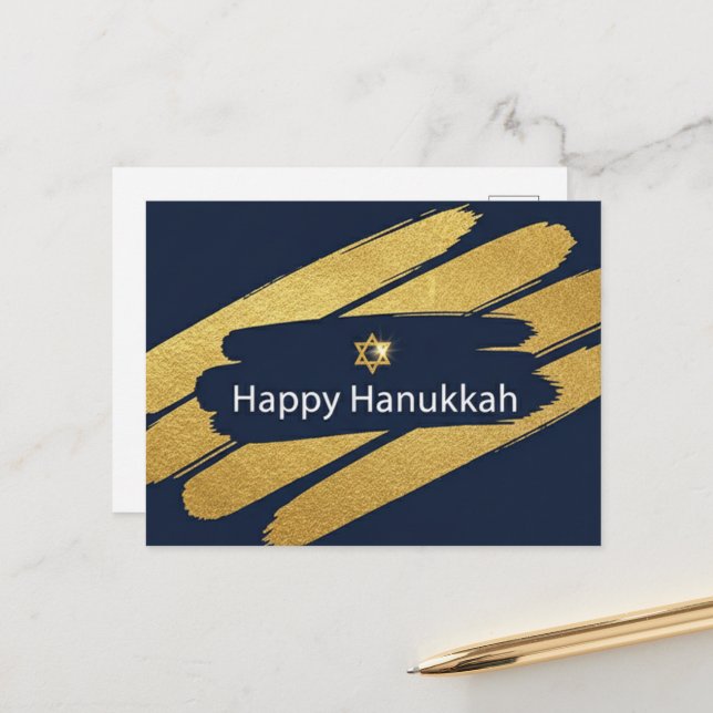 Hanukkah-ljus postkort vykort (Fram/Back In Situ)