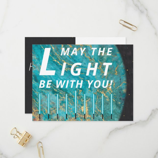 Hanukkah Ljus standardvykort Inbjudan Vykort (Fram/Back In Situ)