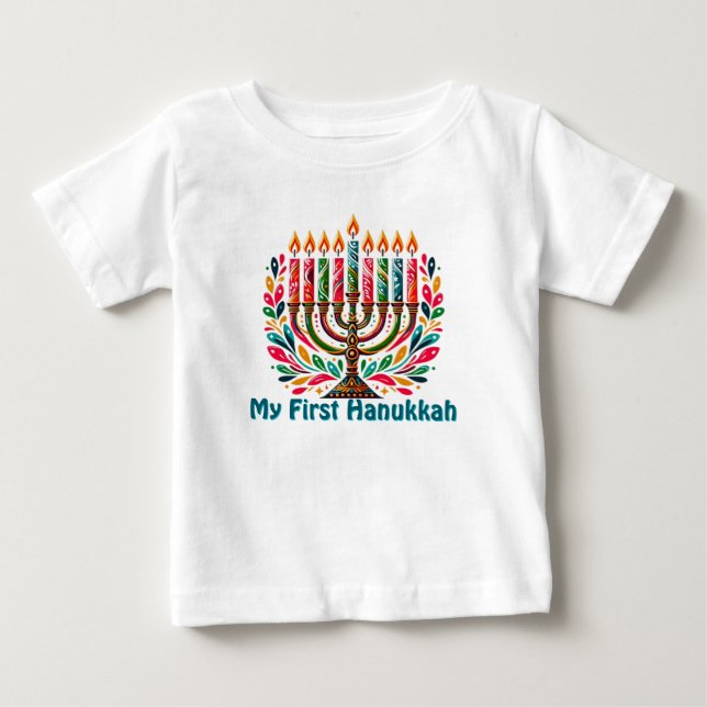 Hanukkah ljusfesten t shirt (Framsida)