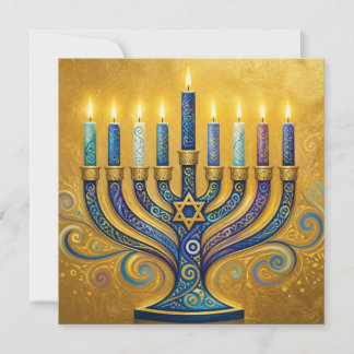 Hanukkah-ljusstake Julkort