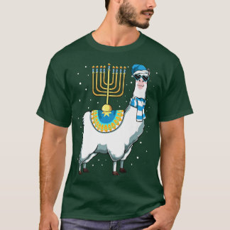 Hanukkah Llama Chanukah Menorah Cute Happy Adorabl T Shirt