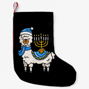 Hanukkah Llama Menorah Chanukah Alpaca Cute Gift Liten Julstrumpa