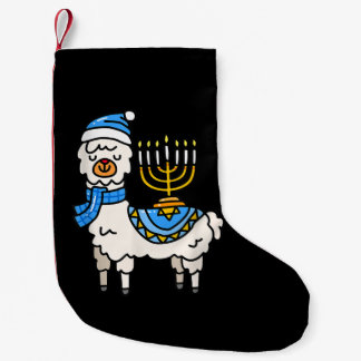 Hanukkah Llama Menorah Chanukah Alpaca Cute Gift Liten Julstrumpa