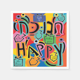 Hanukkah Lycklig Bright Art Pappersservett