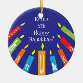 Hanukkah Lycklig, färgstarka ljusljus ornament