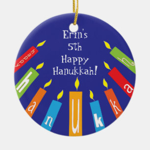 Hanukkah Lycklig, färgstarka ljusljus ornament