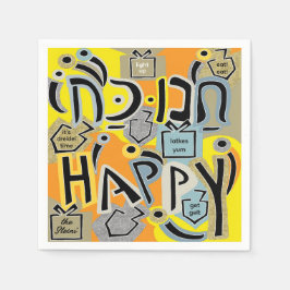 Hanukkah Lycklig Glitzy Art Pappersservett