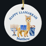 Hanukkah Lycklig Llamakkah rolig Julgransprydnad Keramik<br><div class="desc">Den här designen skapades genom digital grafik. Den kan vara personlig i det område som tillhandahålls eller anpassas genom att fotot ändras eller genom att du lägger till en egen ord. Kontakta mig på colorflowcreations@gmail.com om du vill ha den här designen på en annan produkt. Köp min ursprungliga abstrakt akrylmålning...</div>