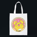 Hanukkah Lycklig med Rosa Bunny Återanvändbar Påse<br><div class="desc">Hanukkah Lycklig med Rosa Bunny, vit tvåsidig väska. All inslag kan redigeras. All redigerbar text kan tas bort och ersättas med ett eget meddelande. Använda ditt favoritteckensnitt färg, storlek och stil. Lycklig Hanukkah/Chanukah! Stil: Återanvändbar väska grönt och rädda planeten med vår återanvändbara matkasse! Den här väskan är gjord med en...</div>