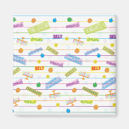 Hanukkah Magnet Fyrkantig Chanukah-fest
