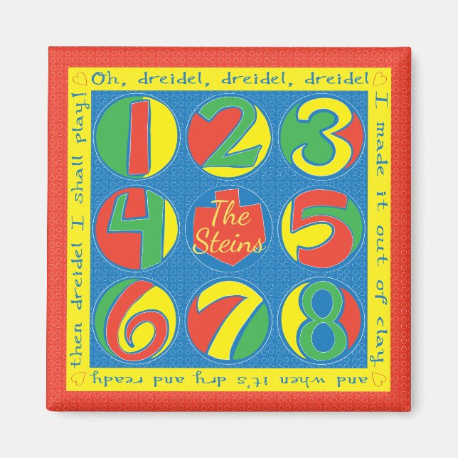 Hanukkah Magnet Square Dreidel Game (Framsidan)