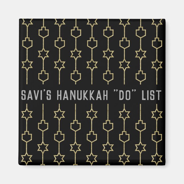 Hanukkah Magnet Square DREIDELS N STARS (Framsidan)