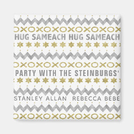 Hanukkah Magnet Square HUG SAMEACH