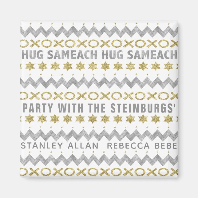 Hanukkah Magnet Square HUG SAMEACH (Framsidan)