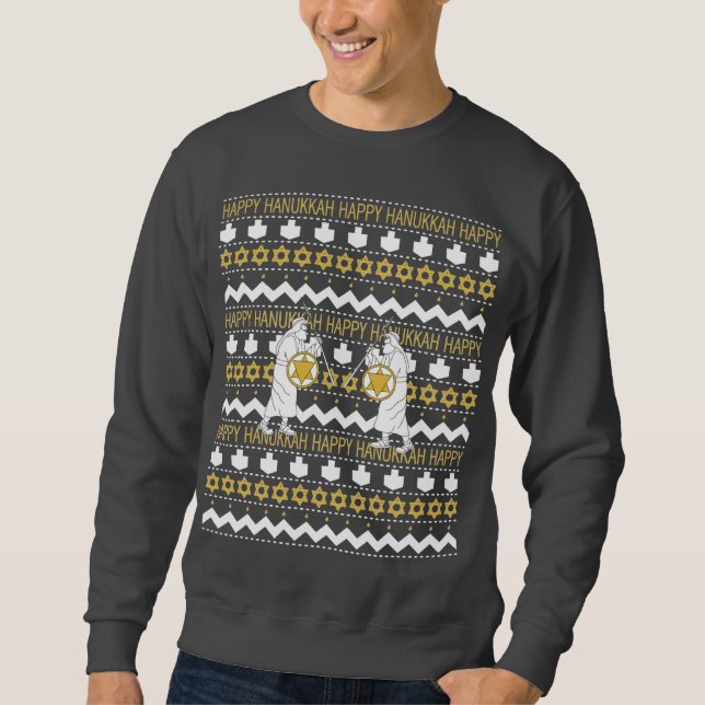 Hanukkah Manar ’Ugly Sweater’ Sweatshirt (Framsida)