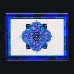 Hanukkah Mandela Helg Vykort<br><div class="desc">Blåor av alla nyanser,  lilak och lavender i en blommandeform med en besatt sexsidig stjärna i mitten är ett underbart sätt att fira Hanukkah och samtidigt uttrycka din individualitet.</div>