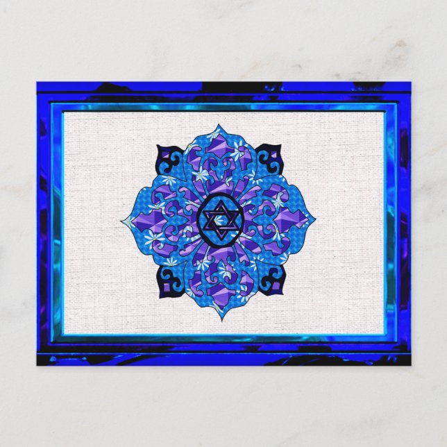 Hanukkah Mandela Helg Vykort (Framsida)