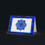 Hanukkah Mandela Helgkort<br><div class="desc">Blåor av alla nyanser,  lilak och lavender i en blommandeform med en besatt sexsidig stjärna i mitten är ett underbart sätt att fira Hanukkah och samtidigt uttrycka din individualitet.</div>