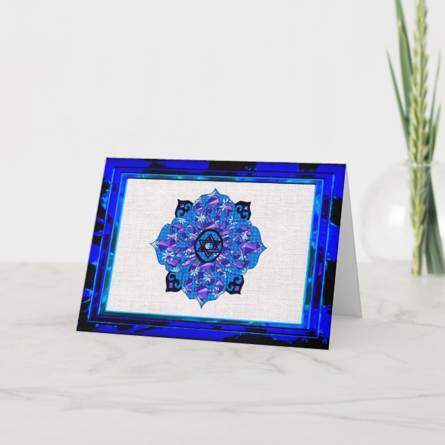 Hanukkah Mandela Helgkort (Framsida)