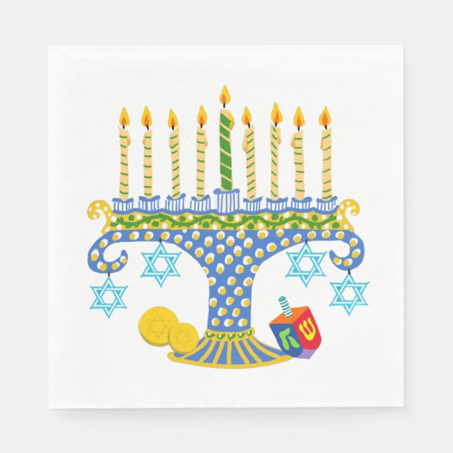 Hanukkah med katter! Napkins Pappersservett (Framsidan)