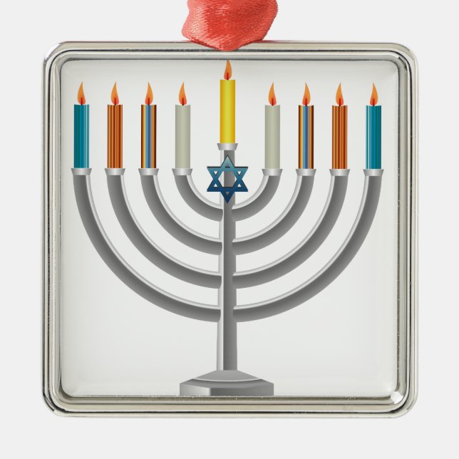 Hanukkah menora julgransprydnad metall (Framsidan)