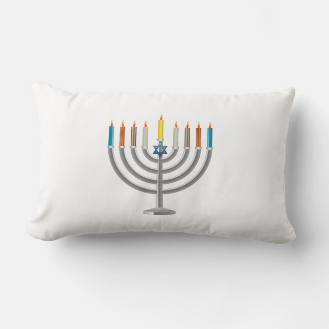 Hanukkah menora lumbarkudde (Framsida)