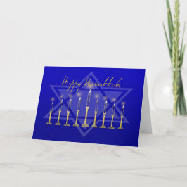 Hanukkah menorablått helgkort