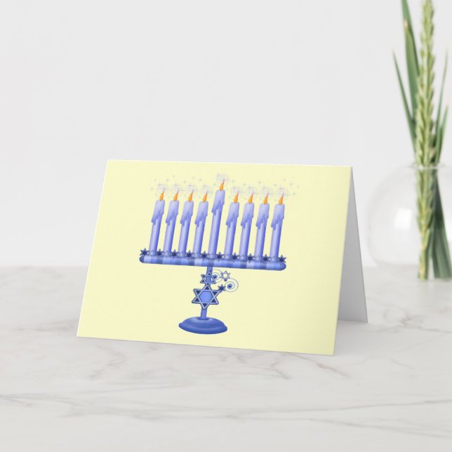 Hanukkah Menorah (anpassadet) Helgkort (Framsida)