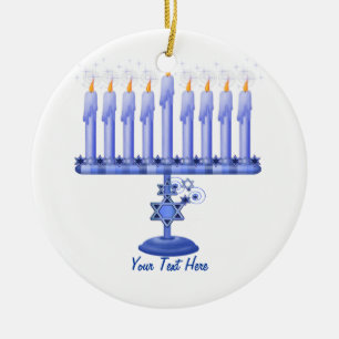 Hanukkah Menorah (anpassadet) Julgransprydnad Keramik