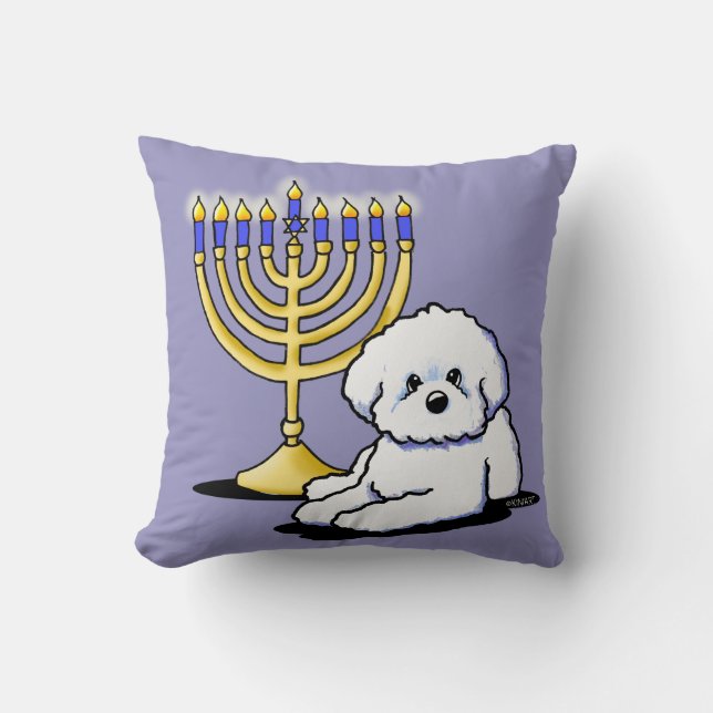 Hanukkah Menorah Bichon Dekorativ kudde (Framsida)