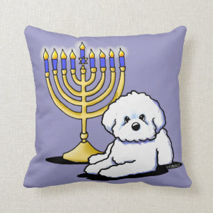 Hanukkah Menorah Bichon Dekorativ kudde