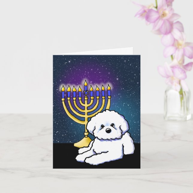 Hanukkah Menorah Bichon Kort (Orkide)