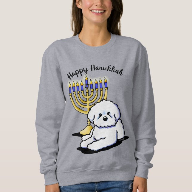 Hanukkah Menorah Bichon Sweatshirt T Shirt (Framsida)