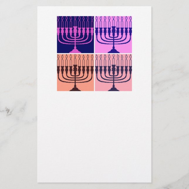 Hanukkah Menorah Brevpapper (Framsida)