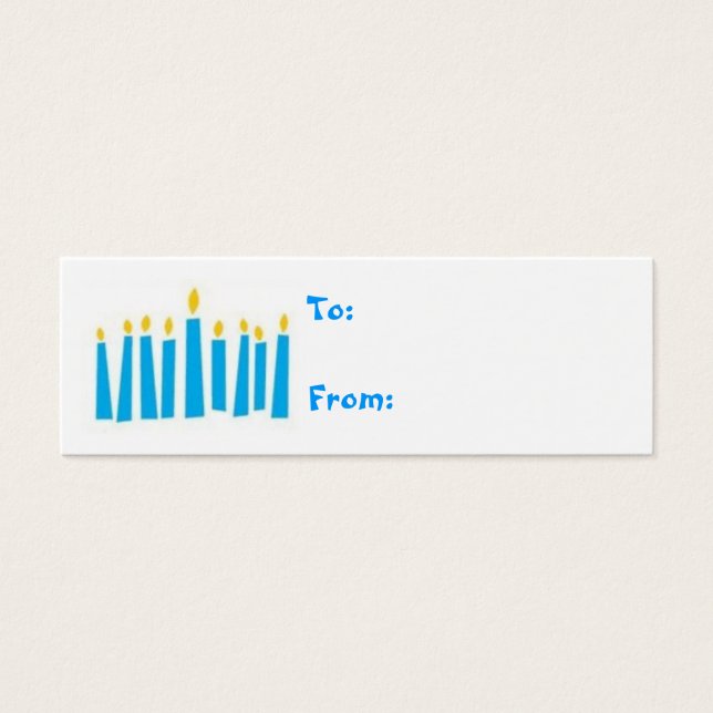 Hanukkah Menorah Candles Gift Märkres Litet Visitkort (Framsidan)
