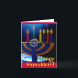 Hanukkah Menorah Card-Färg Helgkort<br><div class="desc">Det här vackra kortet är perfekt för att fira Hanukkah.</div>
