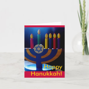 Hanukkah Menorah Card-Färg Helgkort