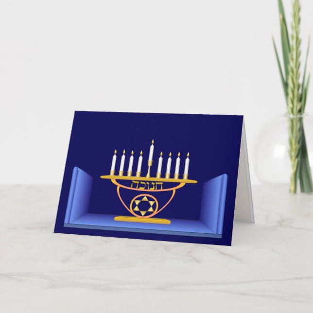 Hanukkah Menorah Card Helgkort (Framsida)