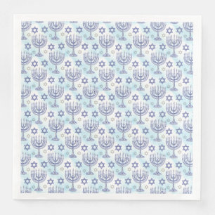 Hanukkah Menorah Davids stjärna Doodle Art stil Pappersservett