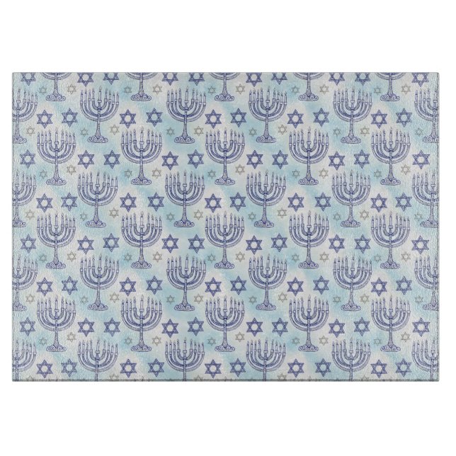 Hanukkah Menorah Davidsstjärna Doodle Art Stil (Framsidan)