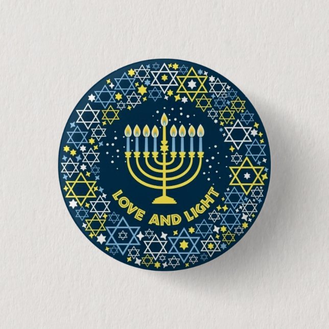 Hanukkah Menorah Davidsstjärna Krans Knapp (Framsida)