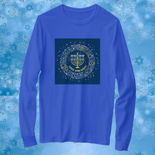 Hanukkah Menorah Davidsstjärna Krans T Shirt